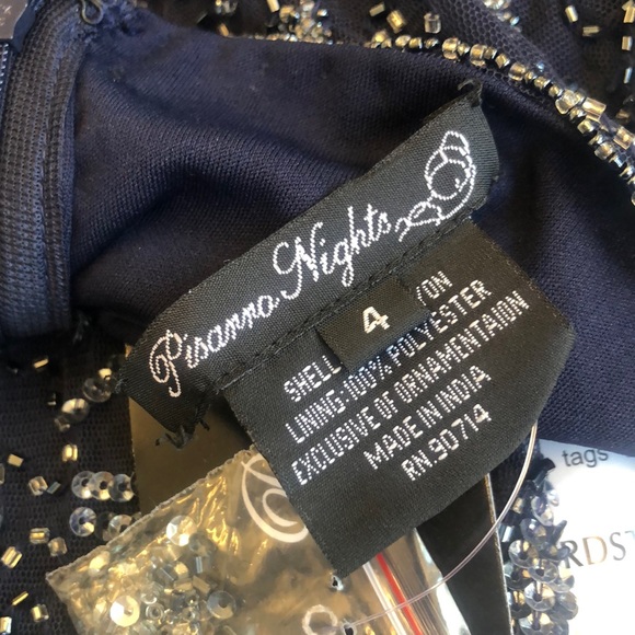 PISARRO NIGHTS Beaded V-neck Cocktail Dress - Picture 10 of 13